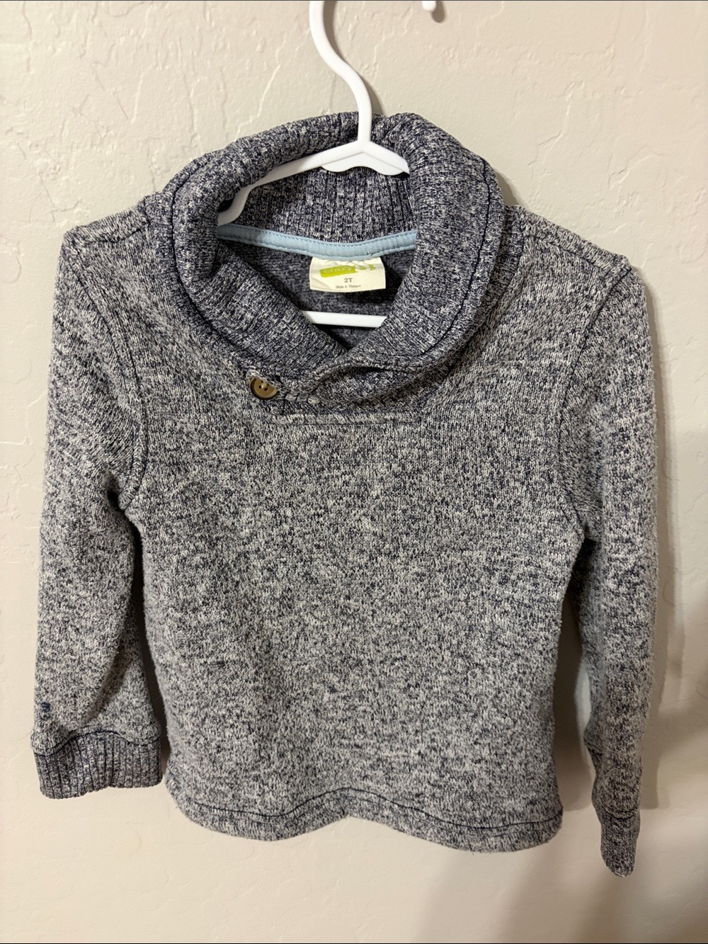 Crazy 8 Gray Marled Cowl Neck Sweater with Button
